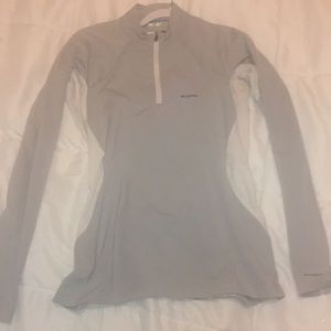 Gray Columbia Omni heat pullover half zip